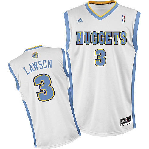  NBA Denver Nuggets 3 Ty Lawson New Revolution 30 Swingman Home White Jersey